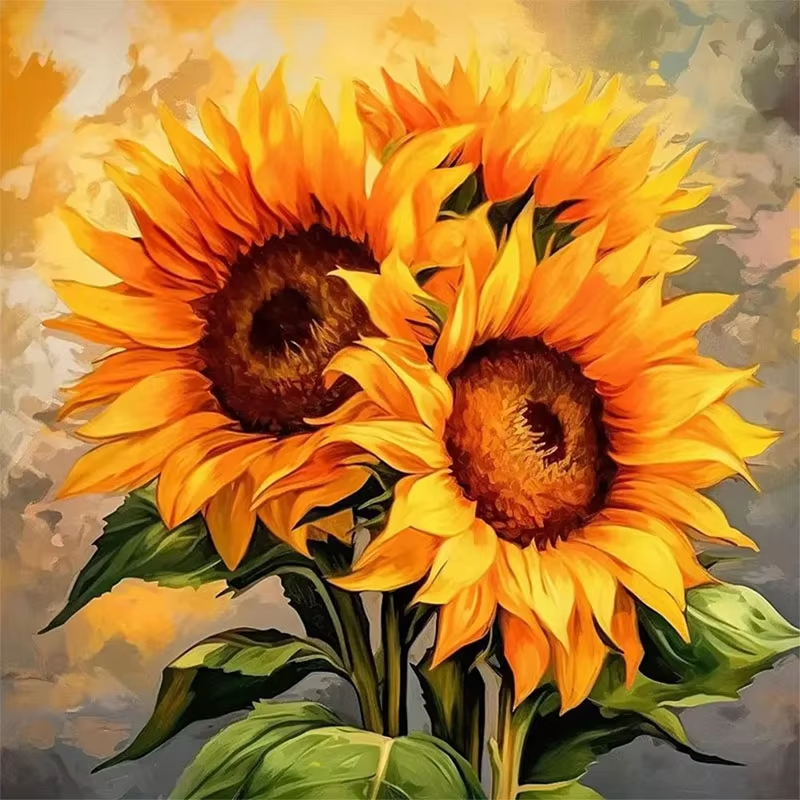 Art Craft Letter A - Sunflower Oil Painting Set, Handmade DIY