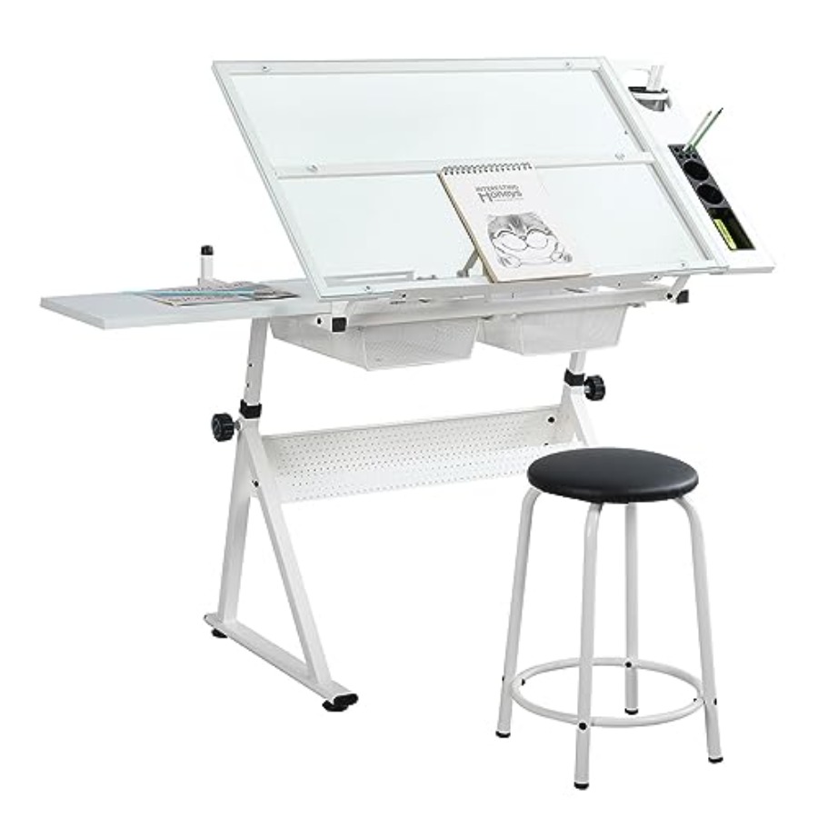 Art & Craft Job Vacancies - Drafting Table with Stool Modern Adjustable