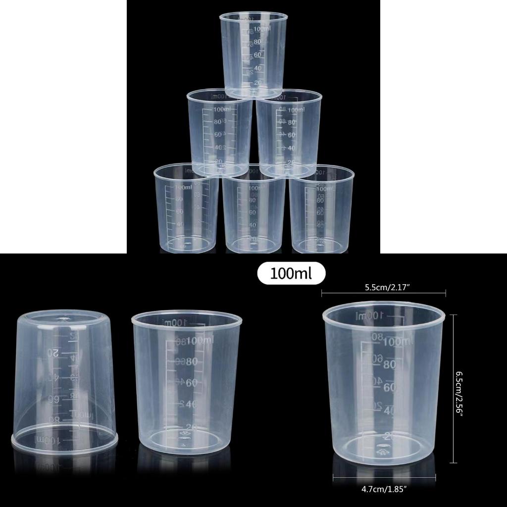 Art Craft Kitchen - 10Kit Clear Graduated Plastic Liquid Measuring
