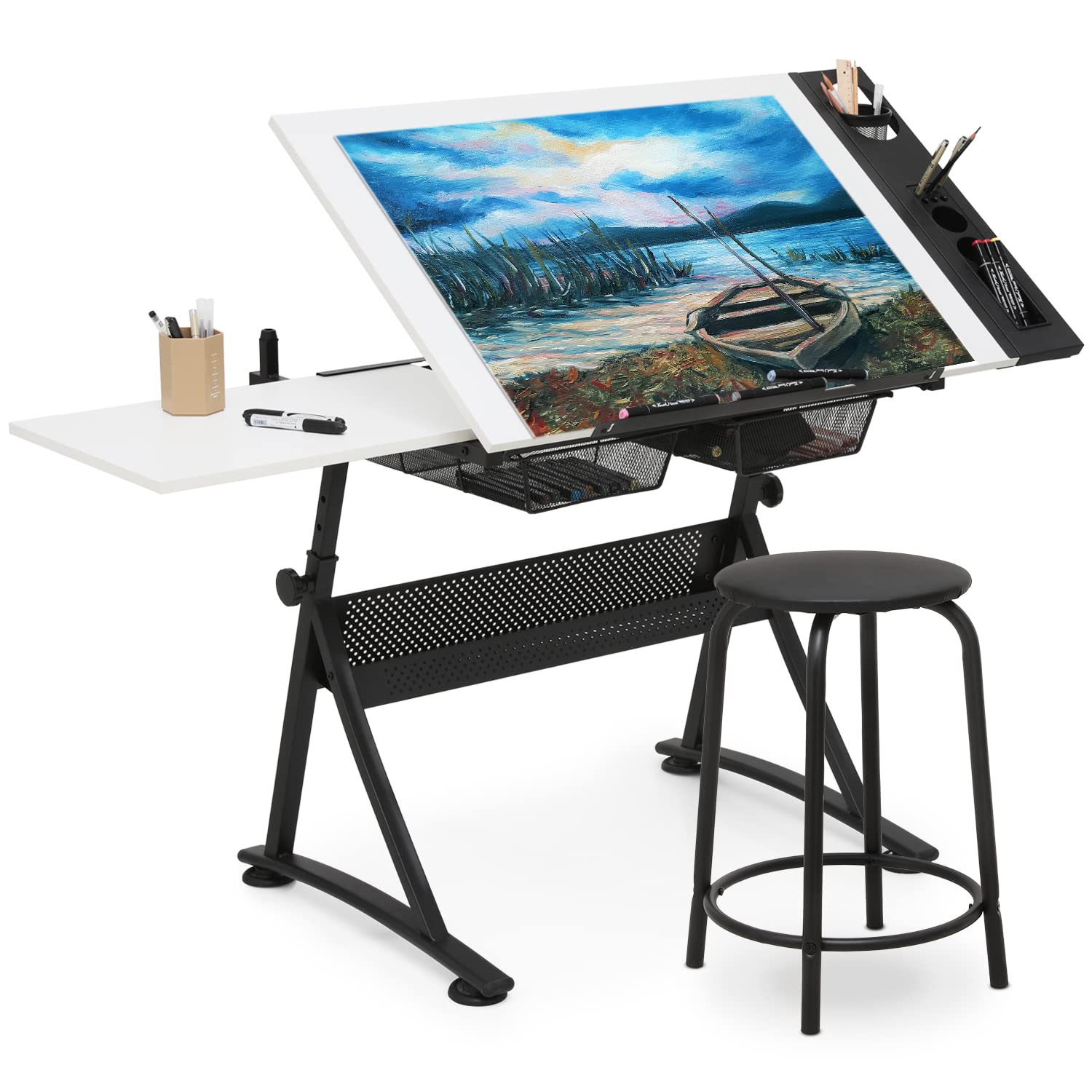 Art & Craft Job Vacancies - Art Deco Drafting Table, Height-Adjustable, Tiltable