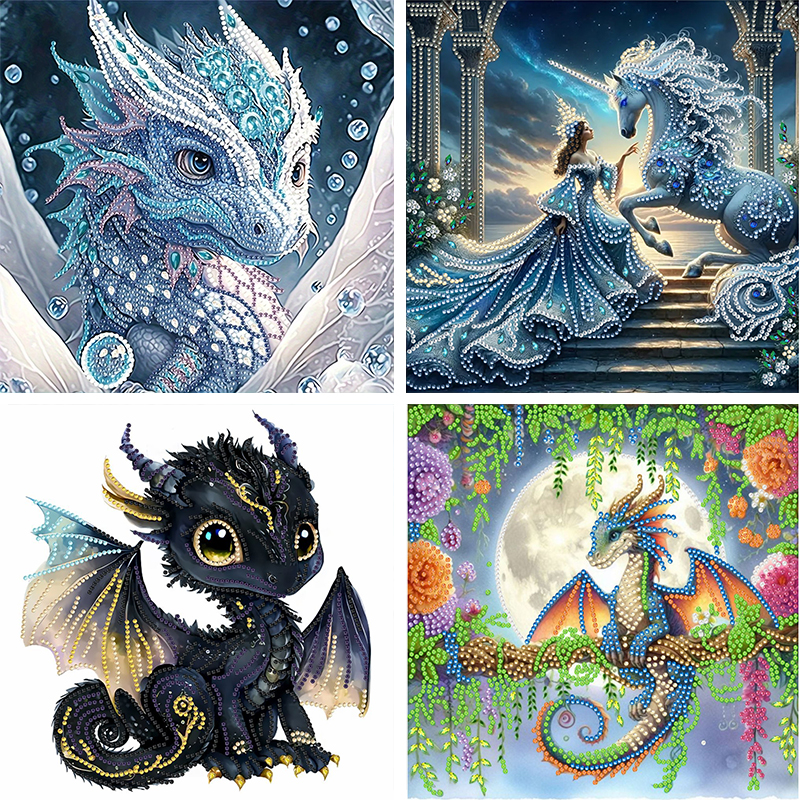 Wallpaper Art And Craft - GATYZTORY Dragon 5D DIY Special Shape