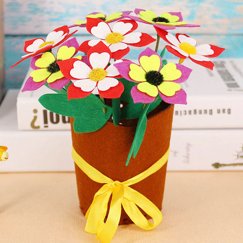 Art Craft For Kindergarten - 5Sets Flower Craft Kits Nonwovens Safe