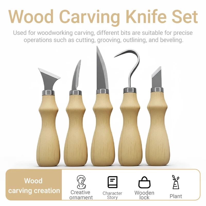 5Pcs Wood Carving Tools Set,Cu - Craft Art Set recensie en prijs