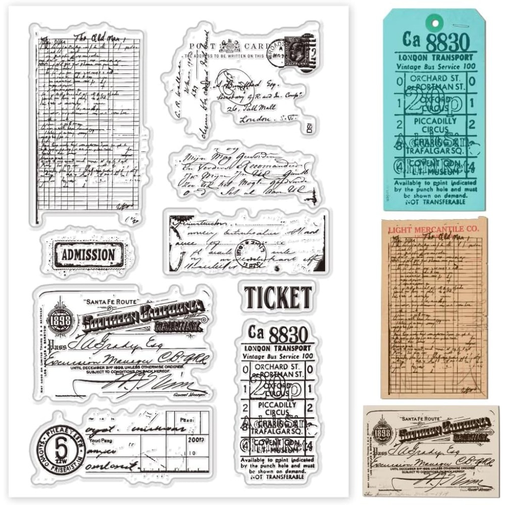 Retro Ticket Clear Stamps for  - Art Craft Activity recensie en prijs