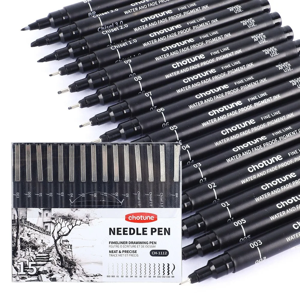 Black Micro Pens,15 Sizes,Wate - Illustration Marker Set recensie en prijs