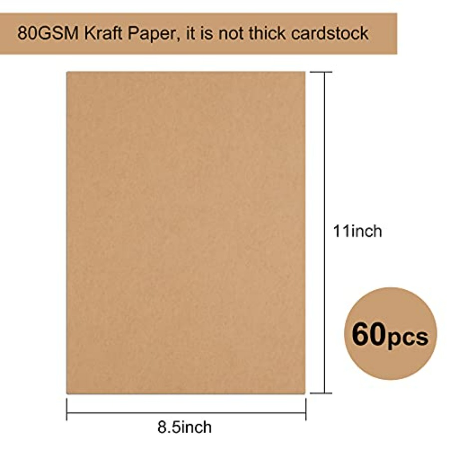 60 Sheets Kraft Paper 8.5 x 11 - Art Craft Letter A recensie en prijs