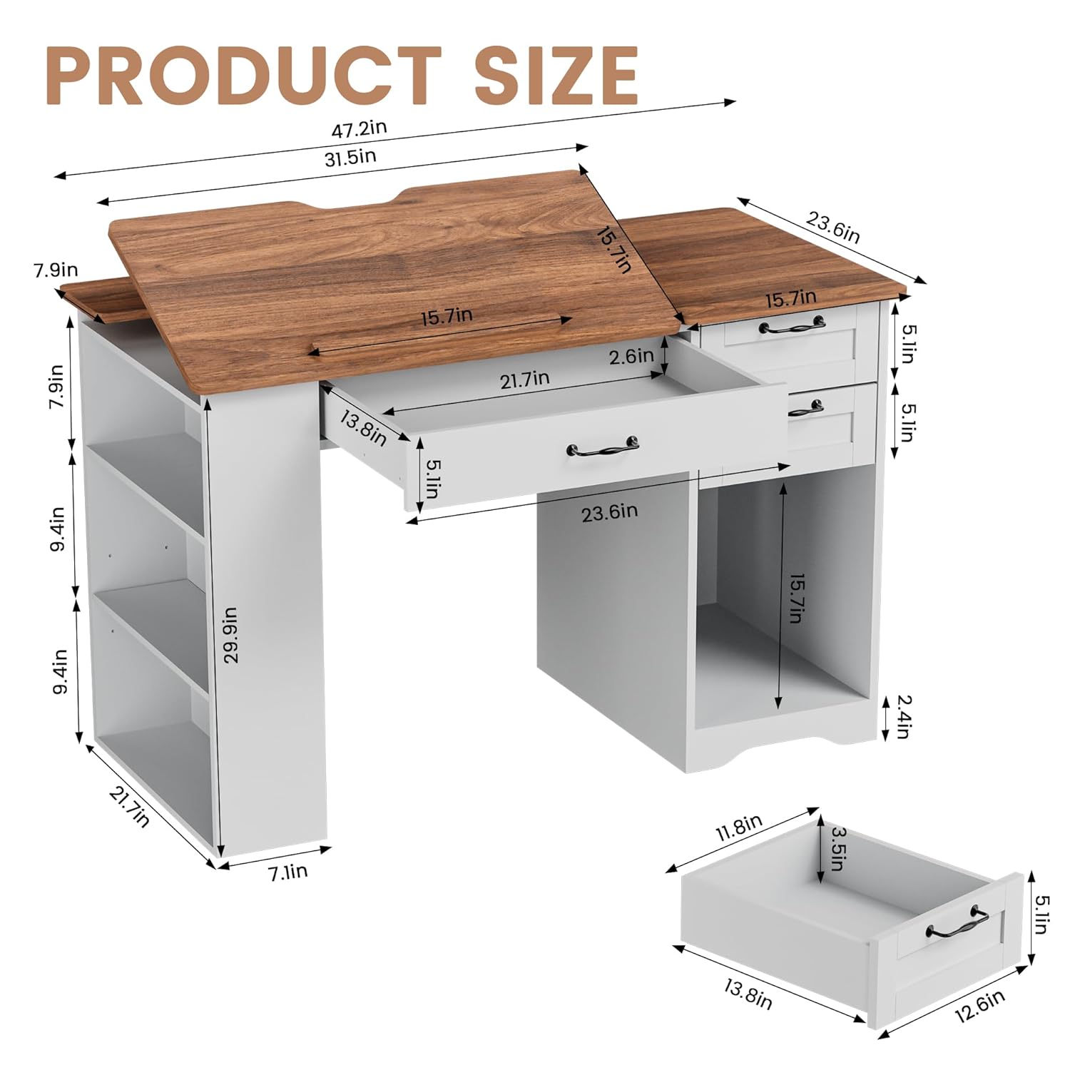 Drafting Table with Storage Ca - Art & Craft Job Vacancies recensie en prijs
