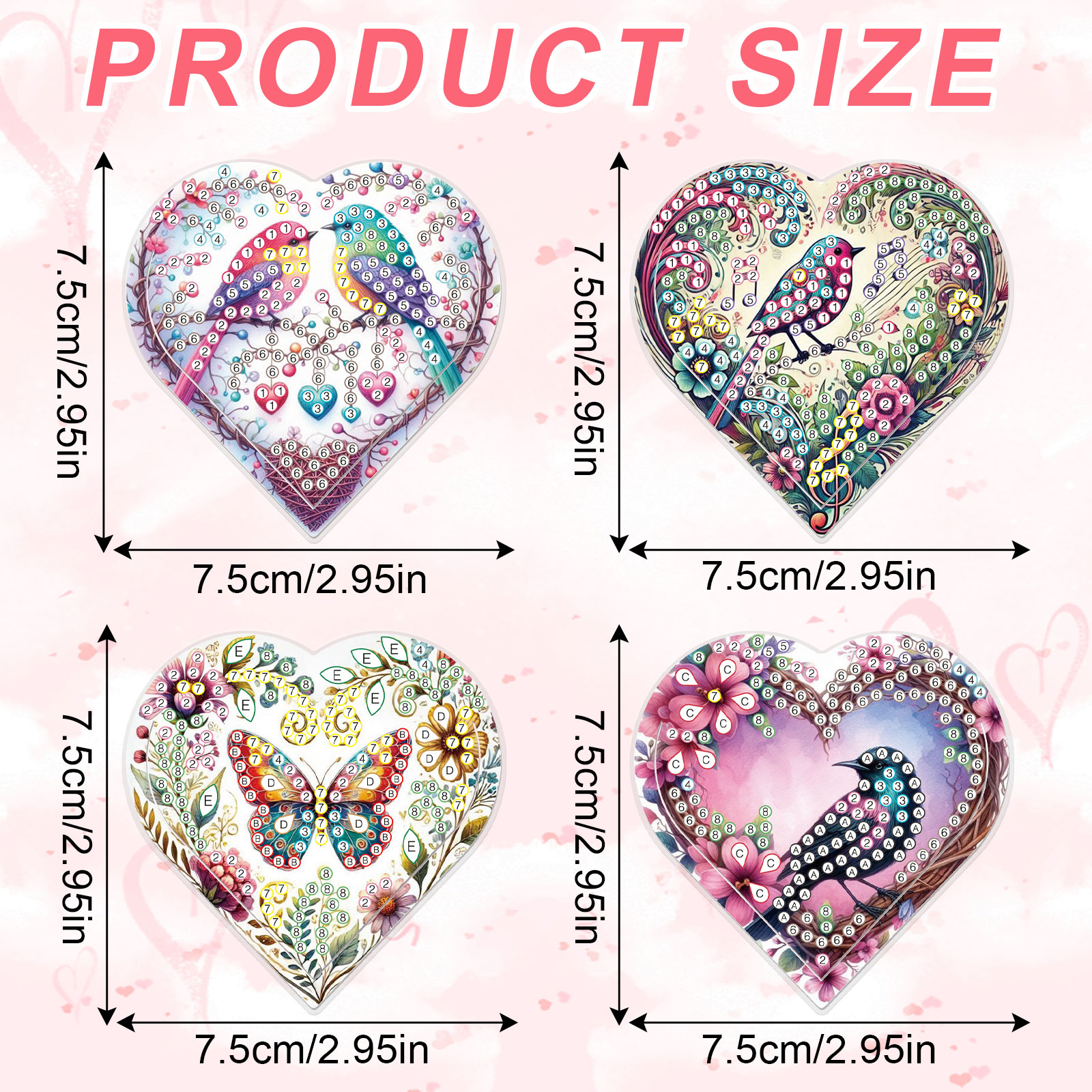 4PCS Diamond Painting Heart Sh - Craft Art Set recensie en prijs