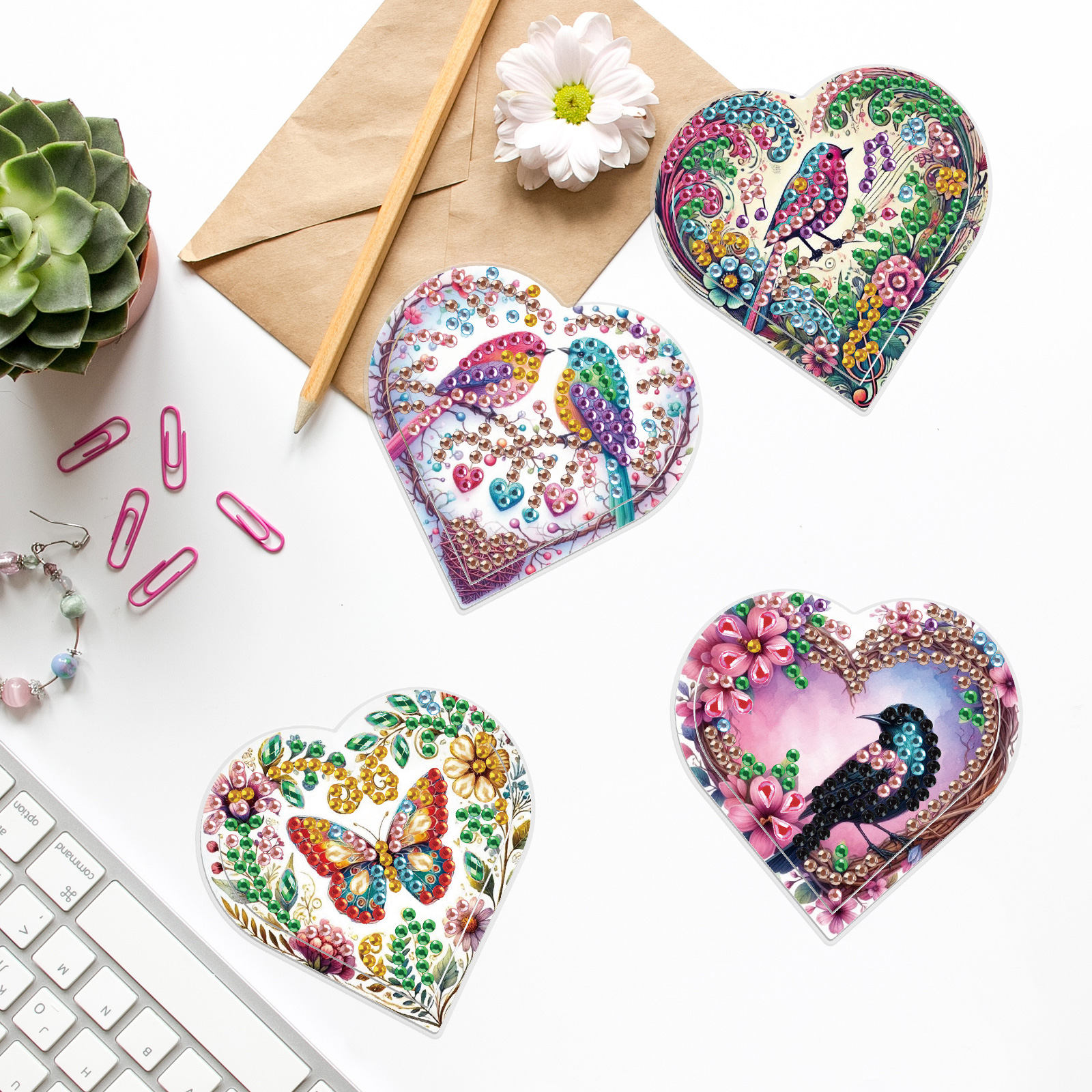 4PCS Diamond Painting Heart Sh - Craft Art Set recensie en prijs
