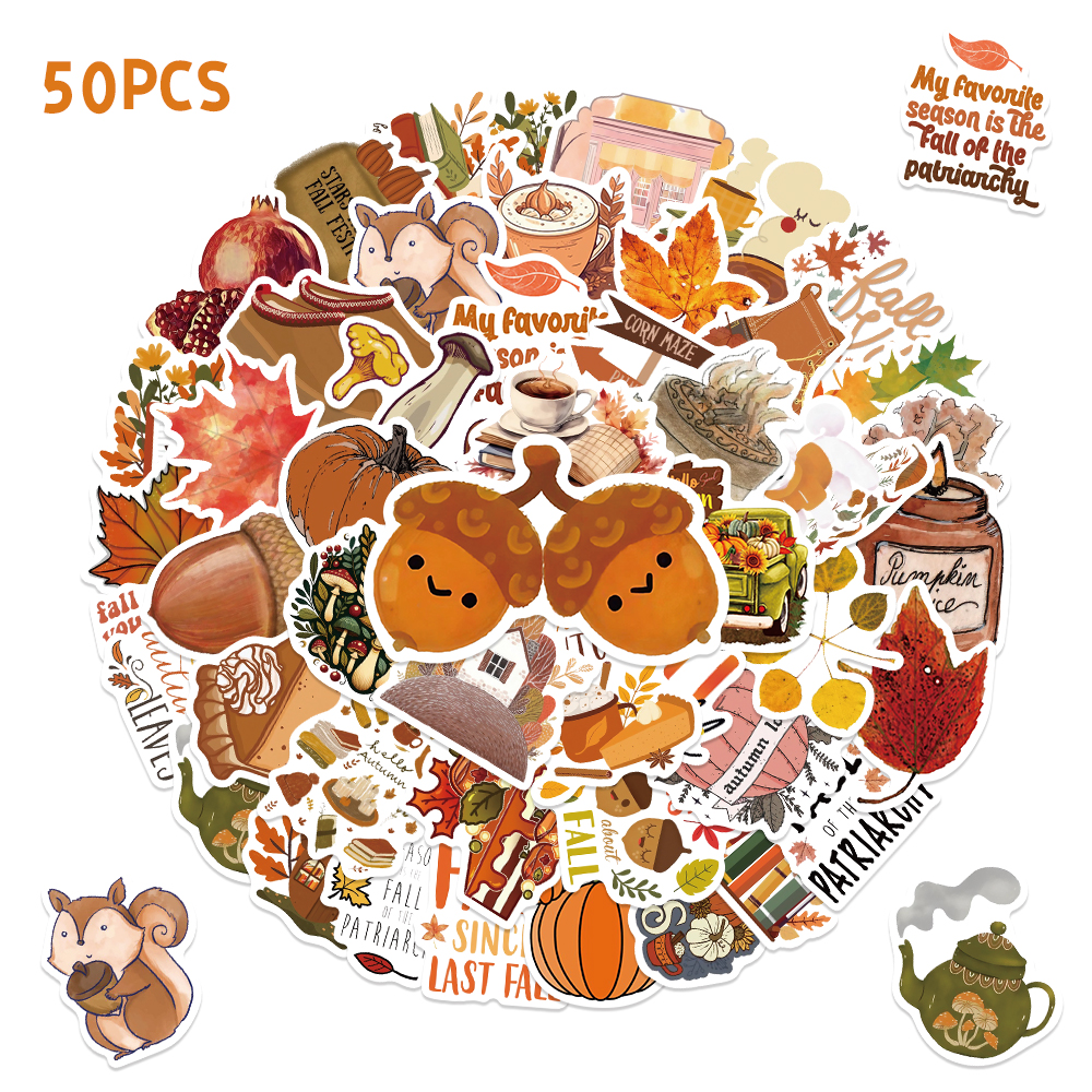 50PCS Cute Autumn Fall Sticker - Art And Craft Autumn recensie en prijs