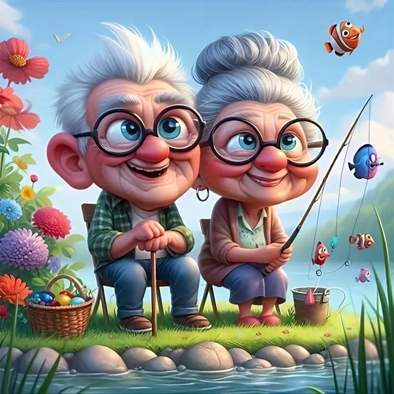 Grandparents Fishing Diamond P - Art Craft Adult recensie en prijs
