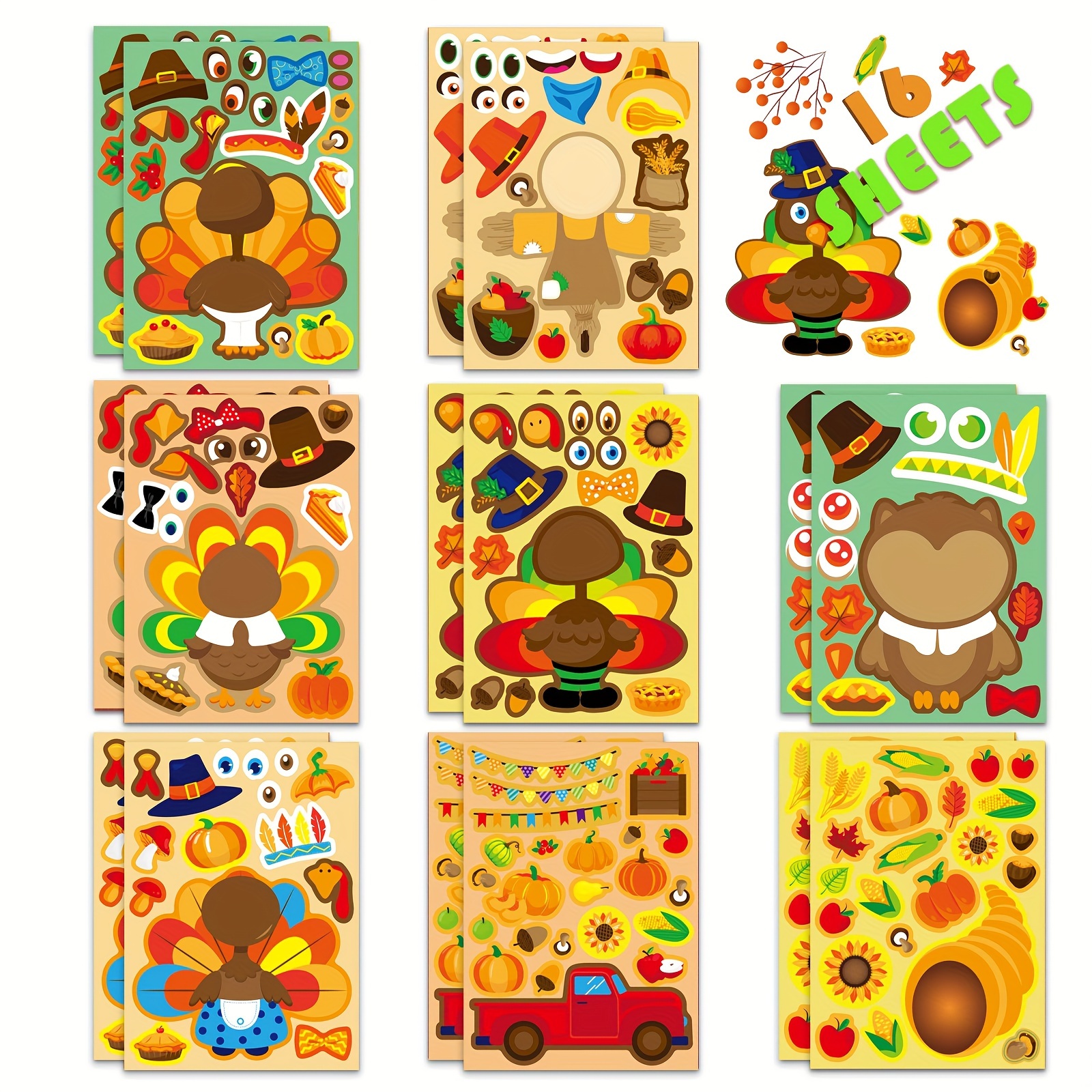 8/16Sheets Thanksgiving Turkey - Art And Craft Autumn recensie en prijs