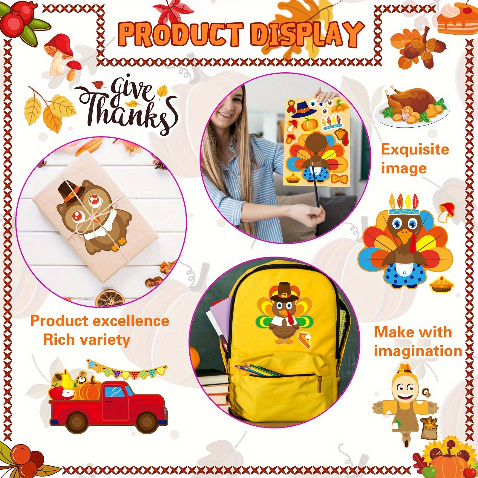 8/16Sheets Thanksgiving Turkey - Art And Craft Autumn recensie en prijs