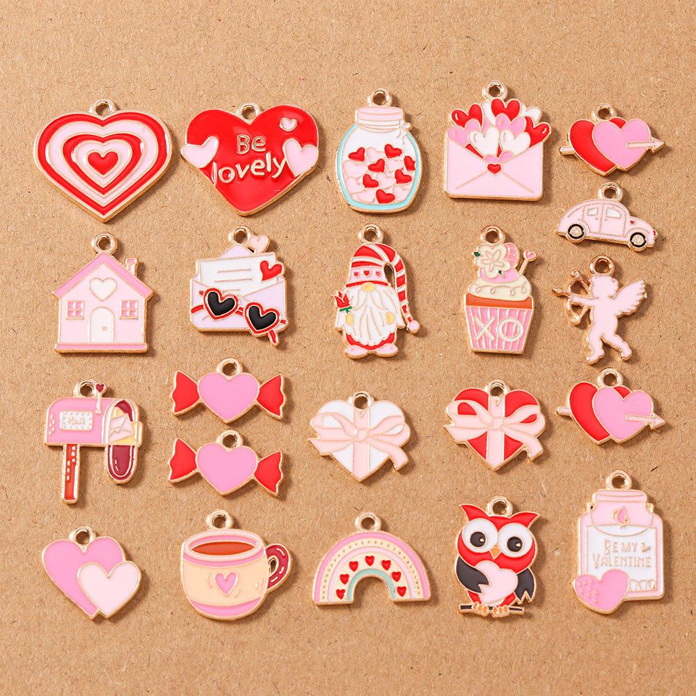 10pcs Cute Enamel Love Heart P - Art Craft Handmade recensie en prijs