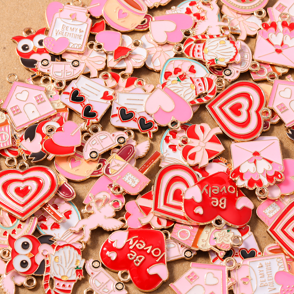 10pcs Cute Enamel Love Heart P - Art Craft Handmade recensie en prijs