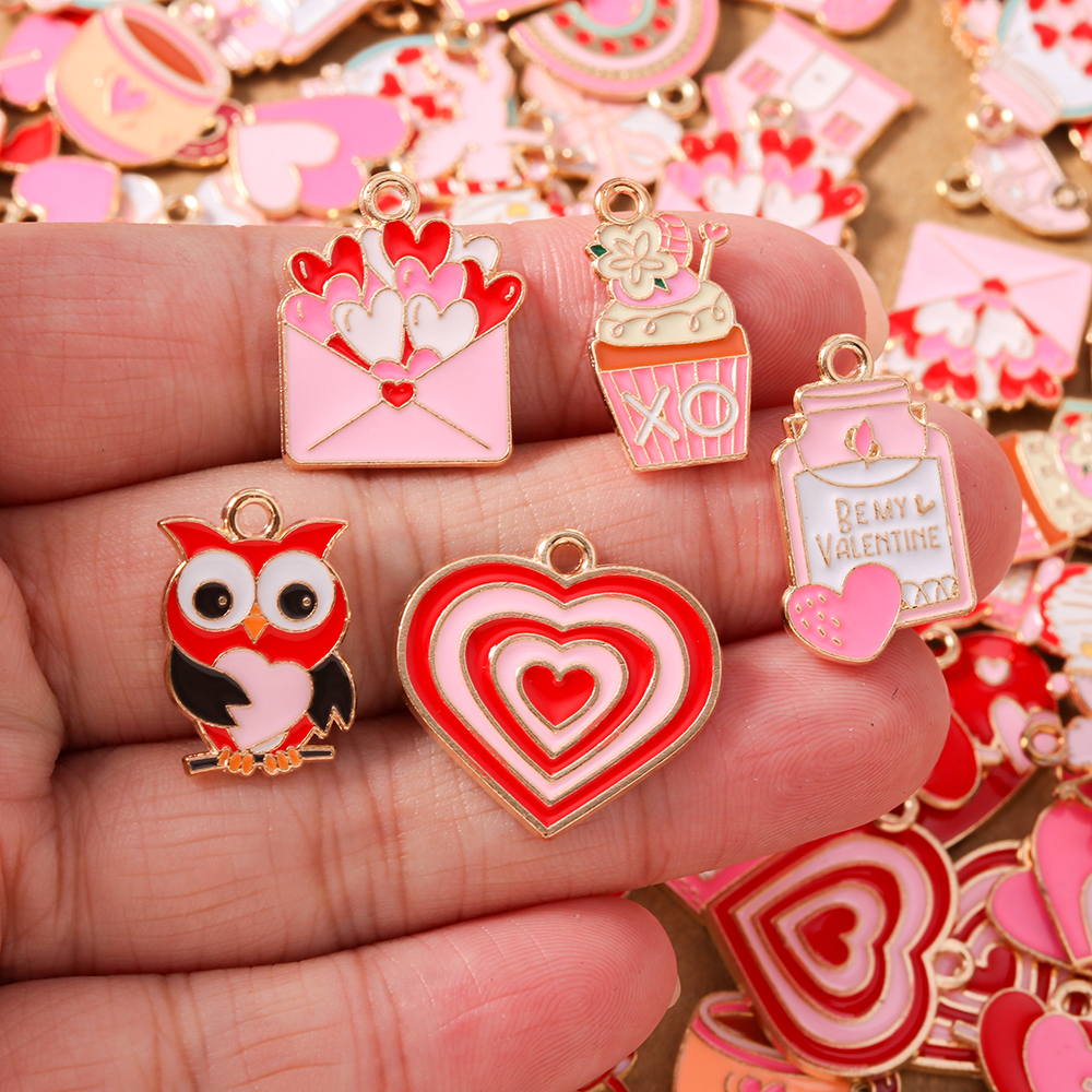 10pcs Cute Enamel Love Heart P - Art Craft Handmade recensie en prijs