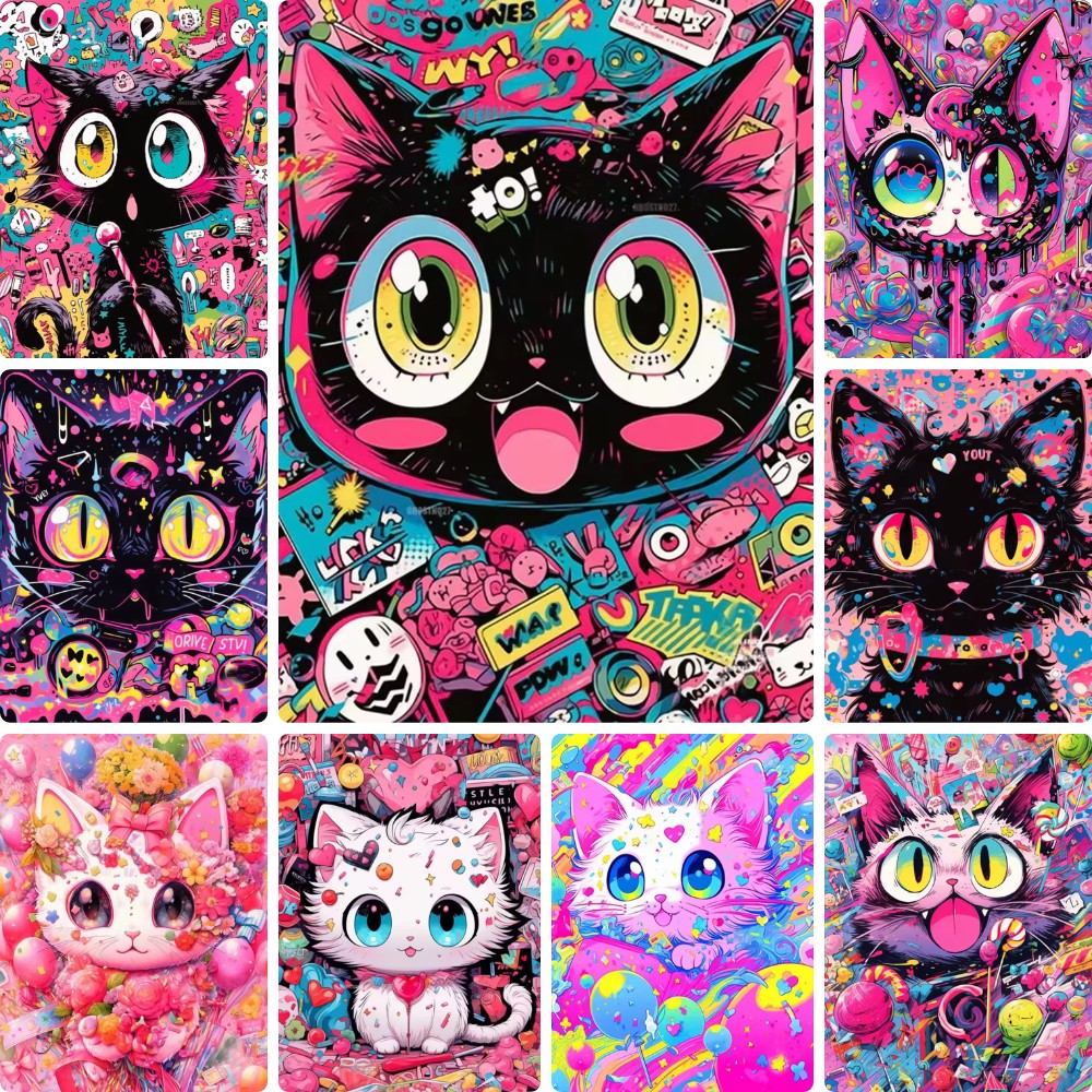 Graffiti Art Black White Cat C - Wallpaper Art And Craft recensie en prijs