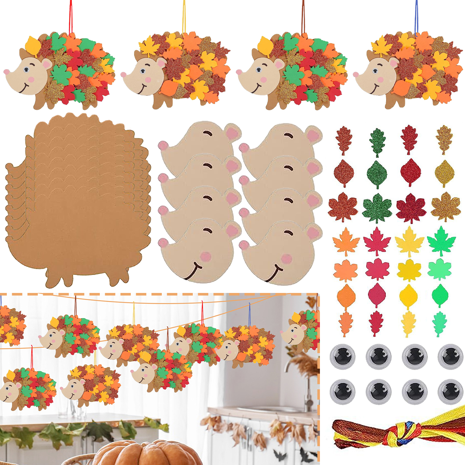 8pcs Hedgehog Foam Stickers He - Art And Craft Autumn recensie en prijs