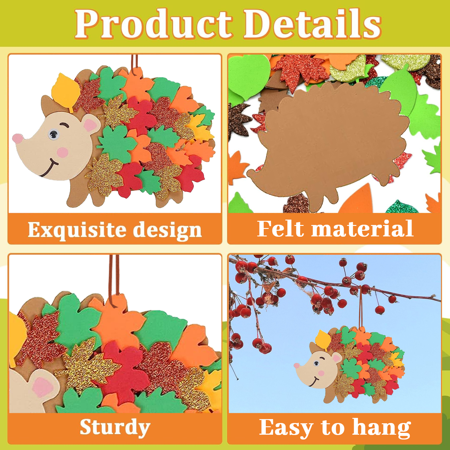 8pcs Hedgehog Foam Stickers He - Art And Craft Autumn recensie en prijs