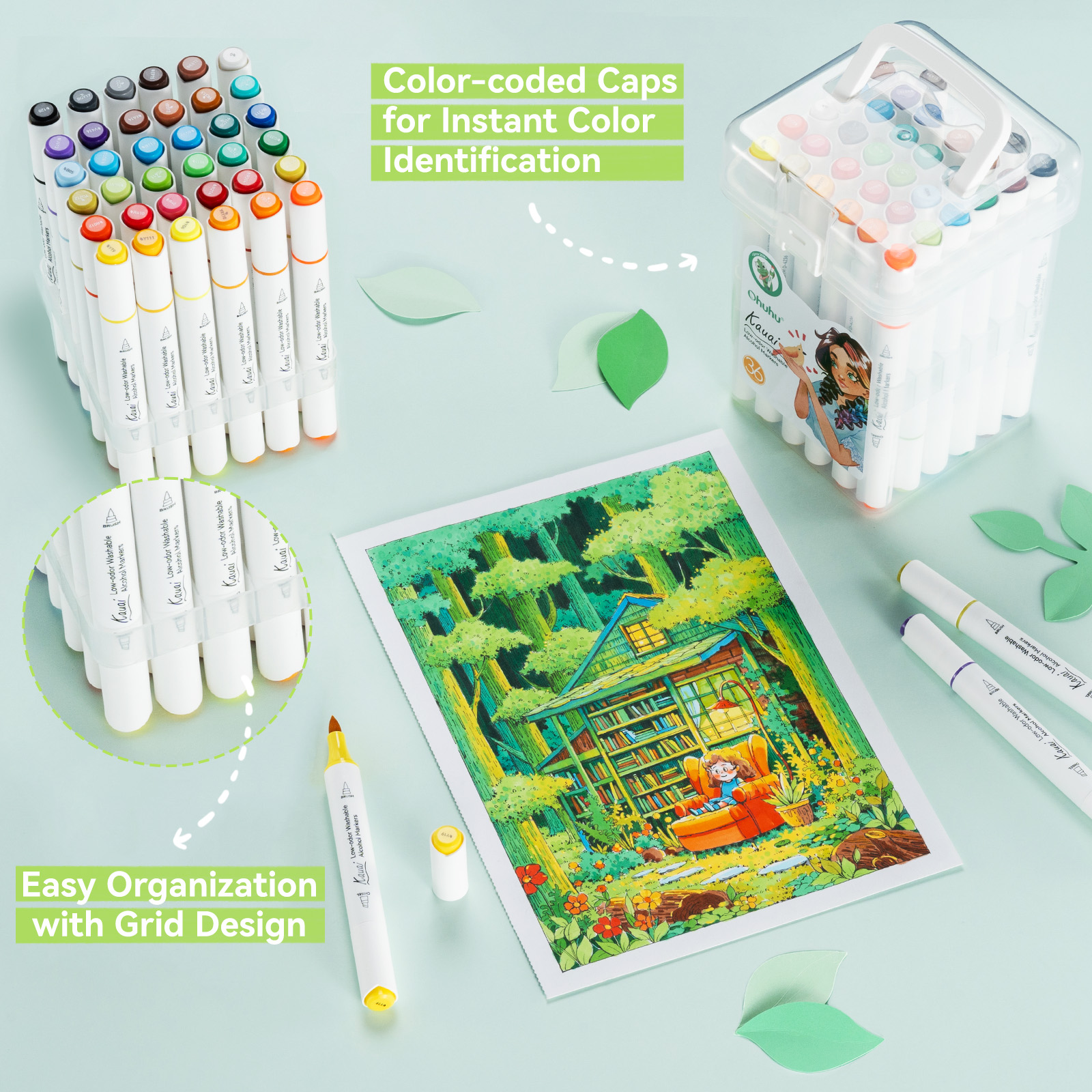 Ohuhu Kauai 36 Colors Marker P - Illustration Marker Set recensie en prijs