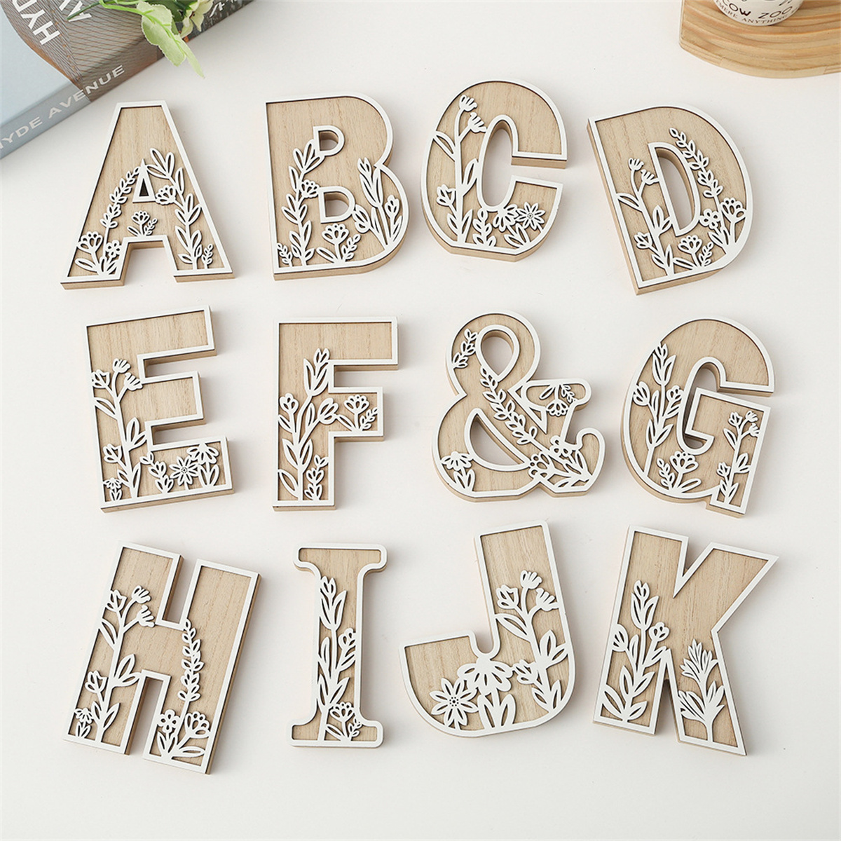 1Pcs Raw Wood White Engrave 26 - Art And Craft For Xmas recensie en prijs