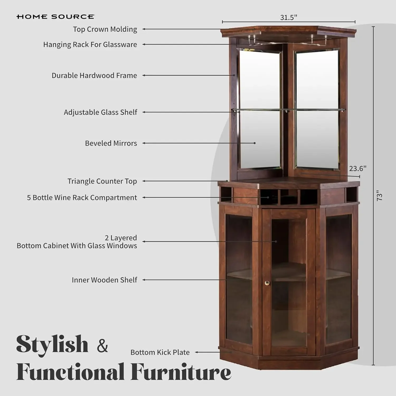 A Wood Frame Corner Bar with 5 - Art Craft Kitchen recensie en prijs
