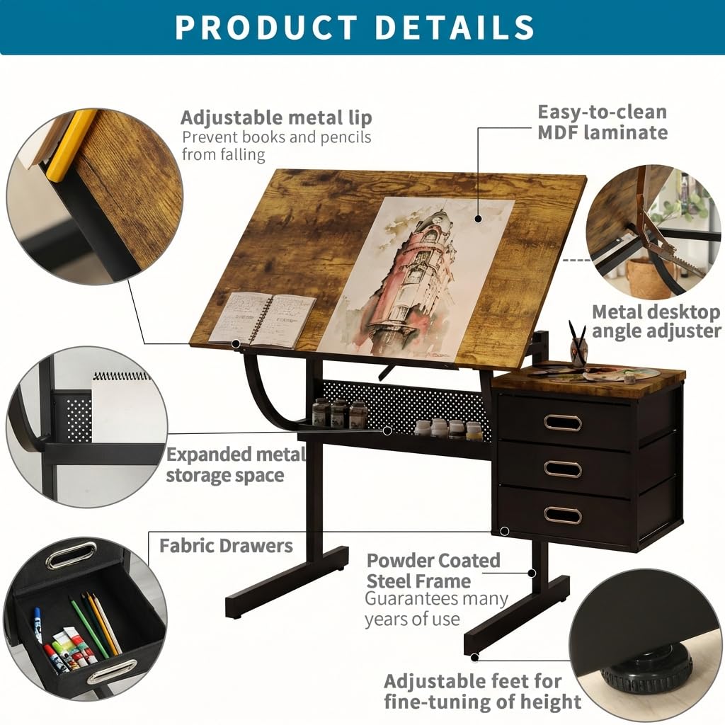 Adjustable Art Desk with Stora - Art & Craft Job Vacancies recensie en prijs
