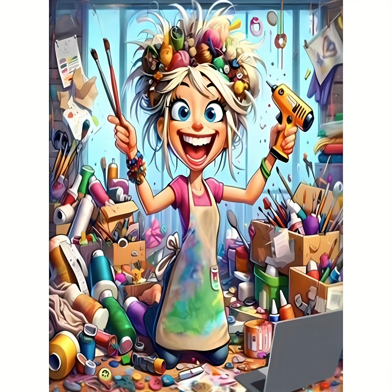 5D DIY Cartoon Craft Lass Diam - Wallpaper Art And Craft recensie en prijs