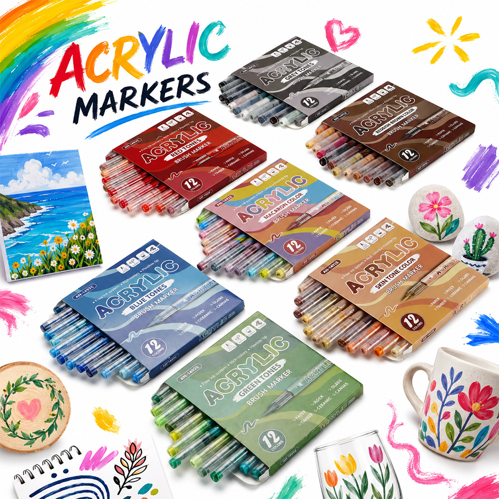 12Colors Acrylic Marker 7 Them - Illustration Marker Set recensie en prijs