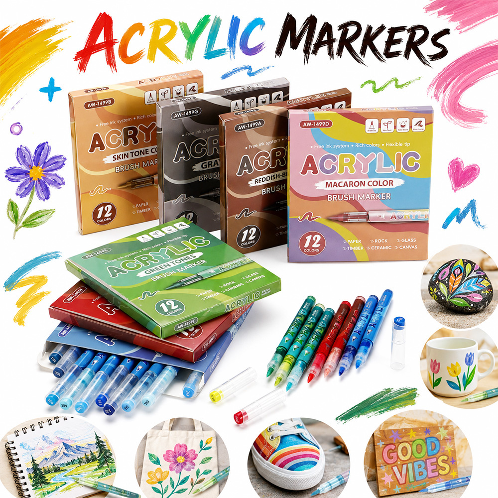 12Colors Acrylic Marker 7 Them - Illustration Marker Set recensie en prijs
