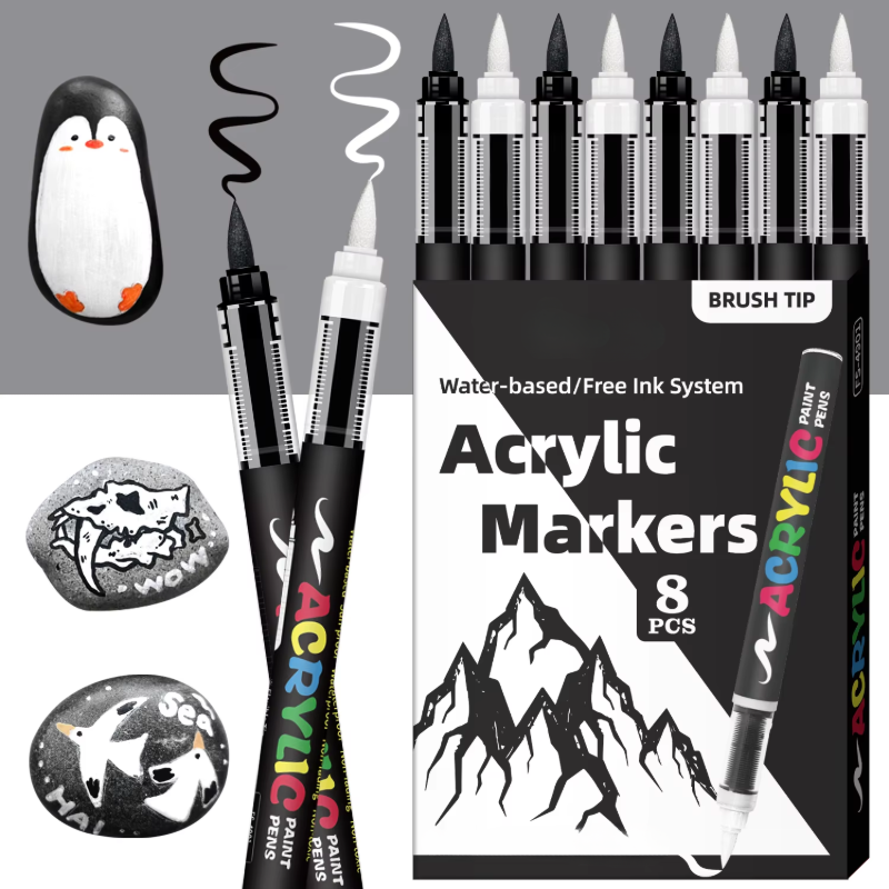8-pack black and white dual co - Illustration Marker Set recensie en prijs